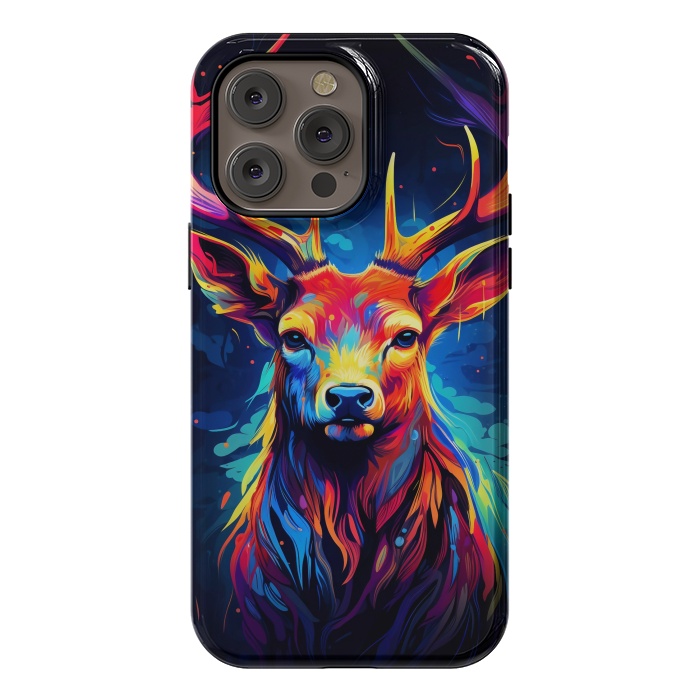 iPhone 14 Pro max StrongFit Colorful deer by haroulita
