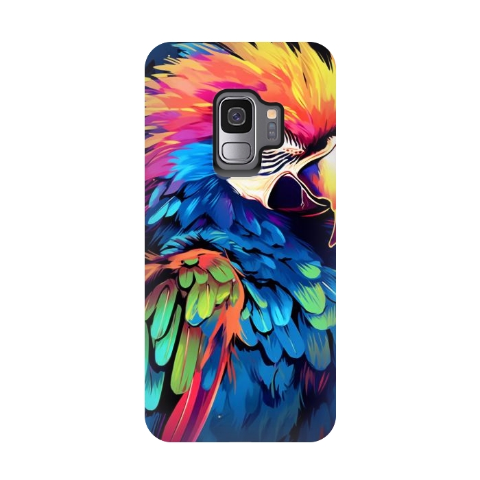 Galaxy S9 StrongFit Colorful parrot by haroulita