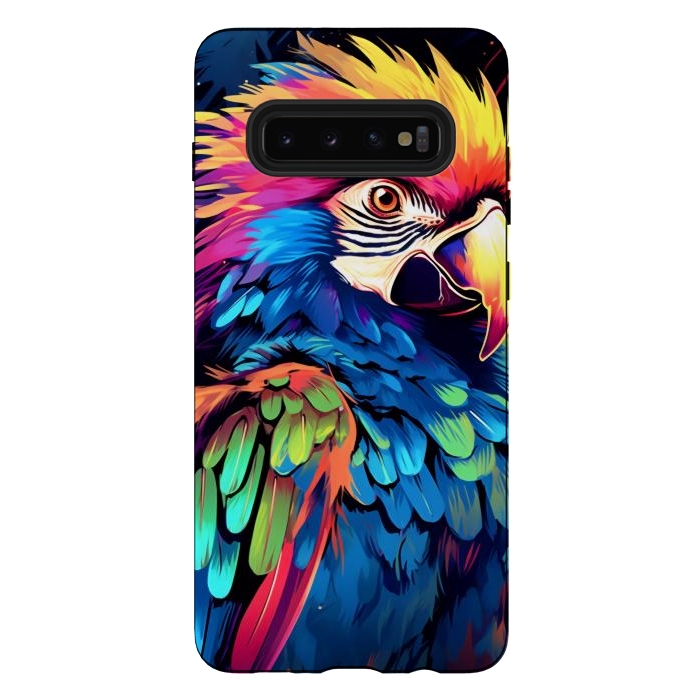 Galaxy S10 plus StrongFit Colorful parrot by haroulita