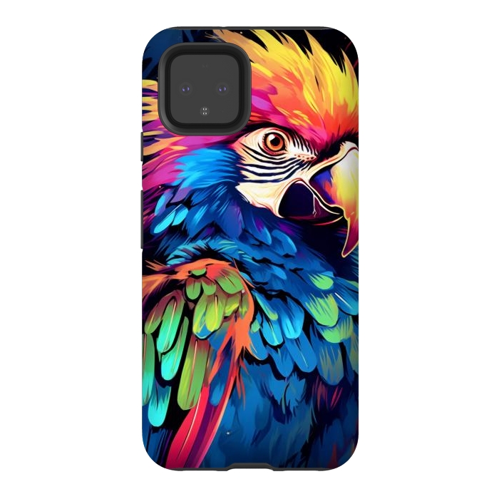 Pixel 4 StrongFit Colorful parrot by haroulita