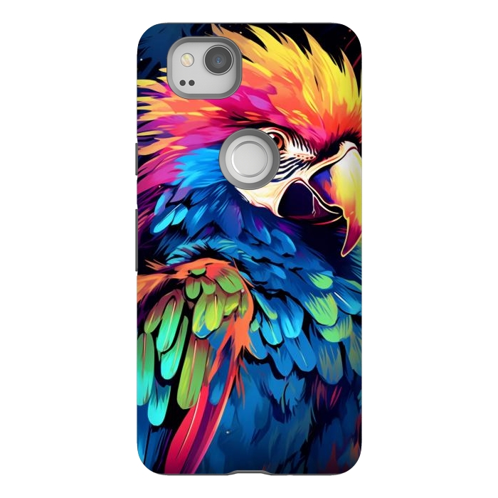 Pixel 2 StrongFit Colorful parrot by haroulita