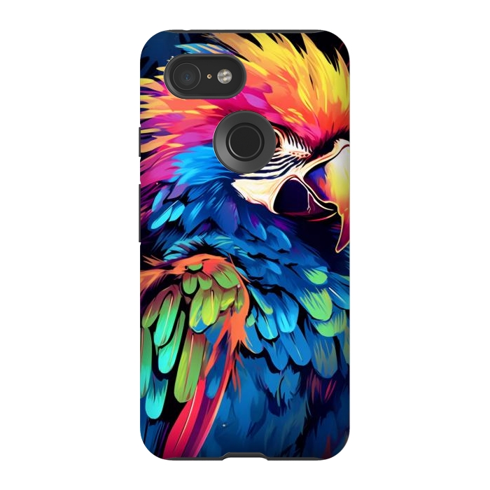 Pixel 3 StrongFit Colorful parrot by haroulita