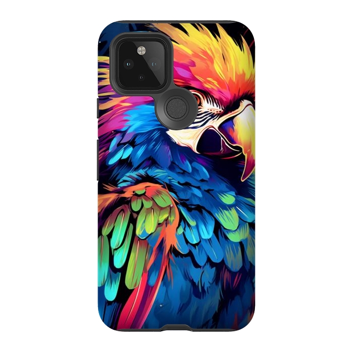 Pixel 5 StrongFit Colorful parrot by haroulita