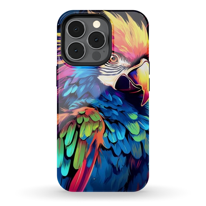 iPhone 13 pro StrongFit Colorful parrot by haroulita