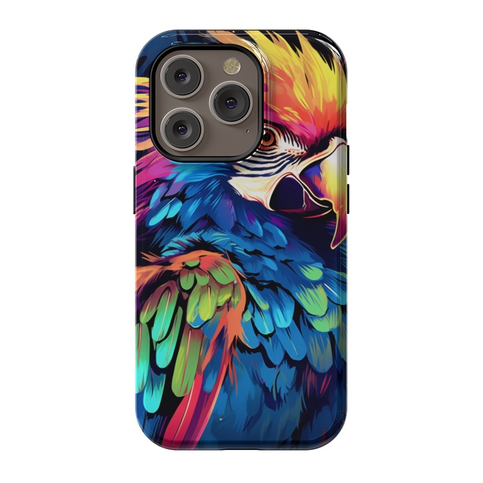 iPhone 14 Pro StrongFit Colorful parrot by haroulita