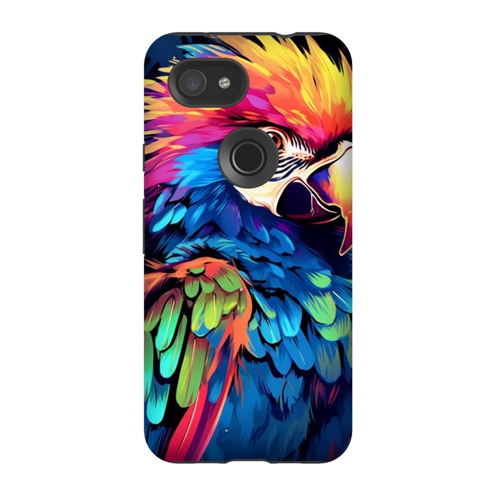 Pixel 3A StrongFit Colorful parrot by haroulita