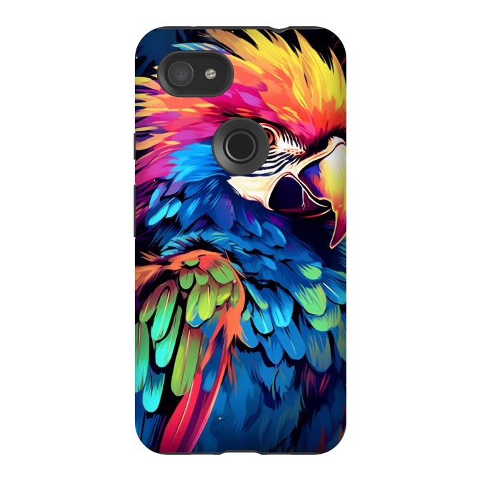 Pixel 3AXL StrongFit Colorful parrot by haroulita