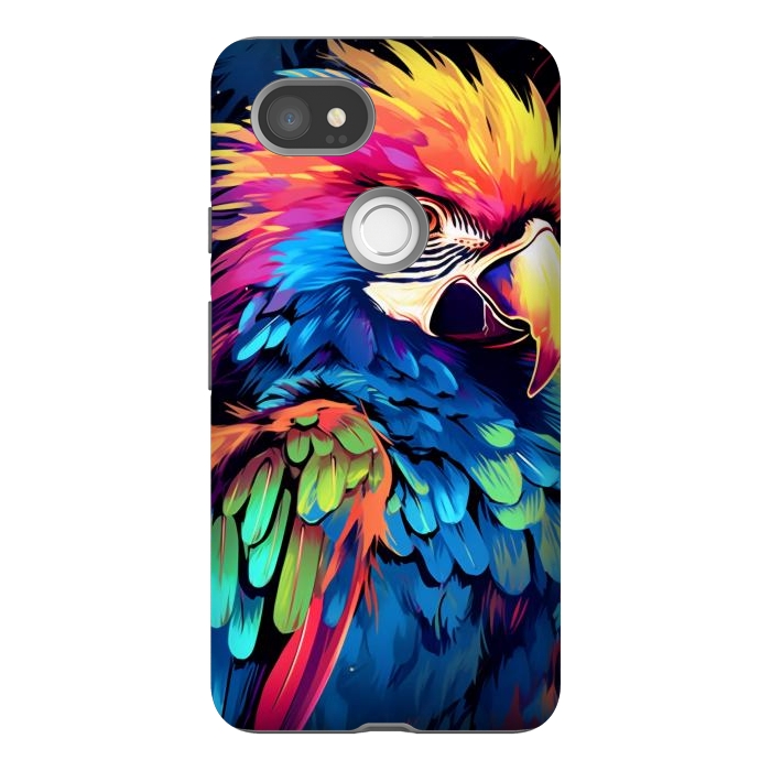 Pixel 2XL StrongFit Colorful parrot by haroulita