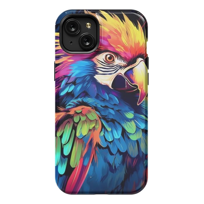 iPhone 15 Plus StrongFit Colorful parrot by haroulita