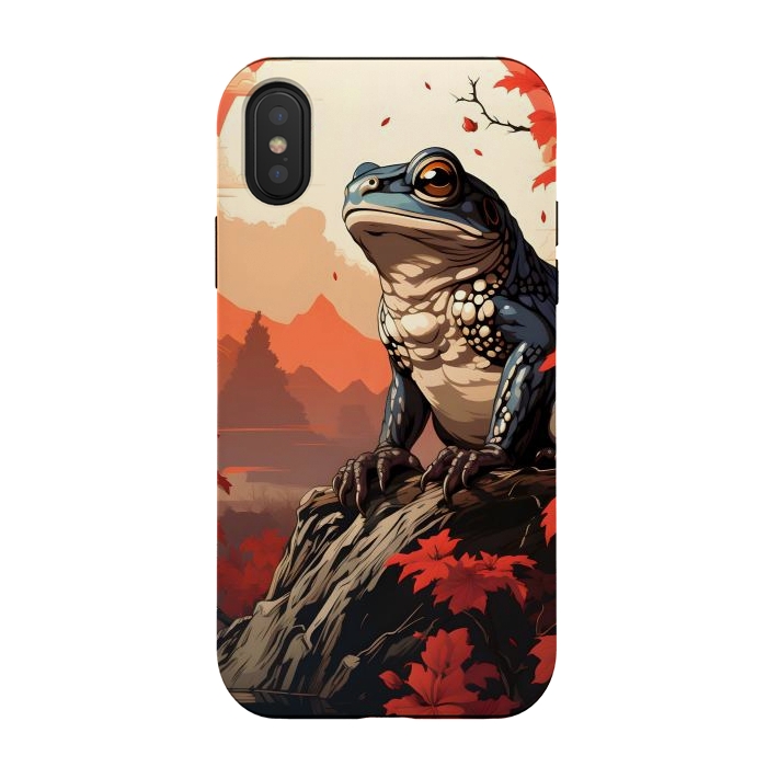 iPhone Xs / X StrongFit Japanese frog by haroulita