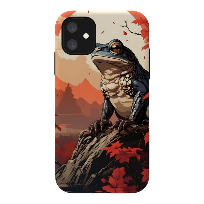 iPhone 11 StrongFit Japanese frog by haroulita