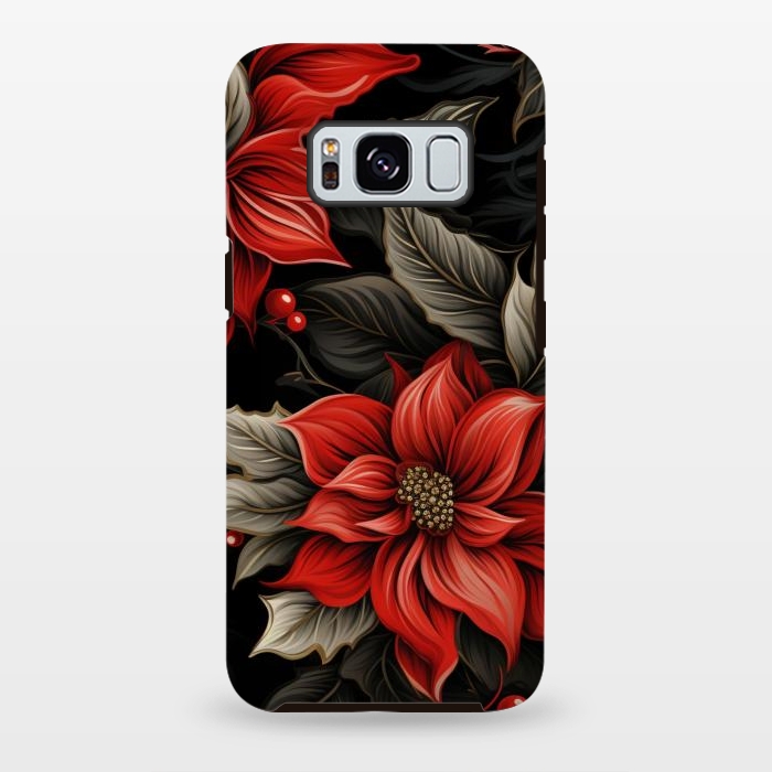 Galaxy S8 plus StrongFit Christmas Poinsettia flowers by haroulita