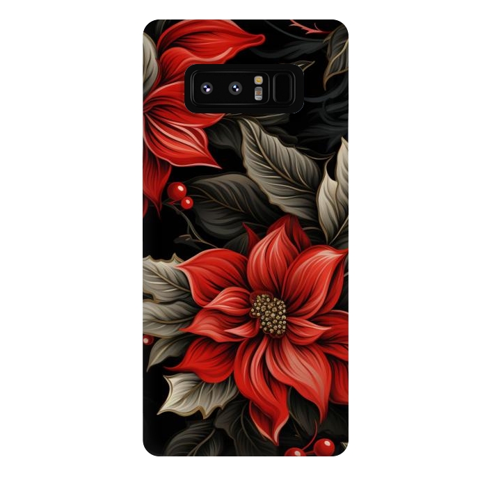 Galaxy Note 8 StrongFit Christmas Poinsettia flowers by haroulita