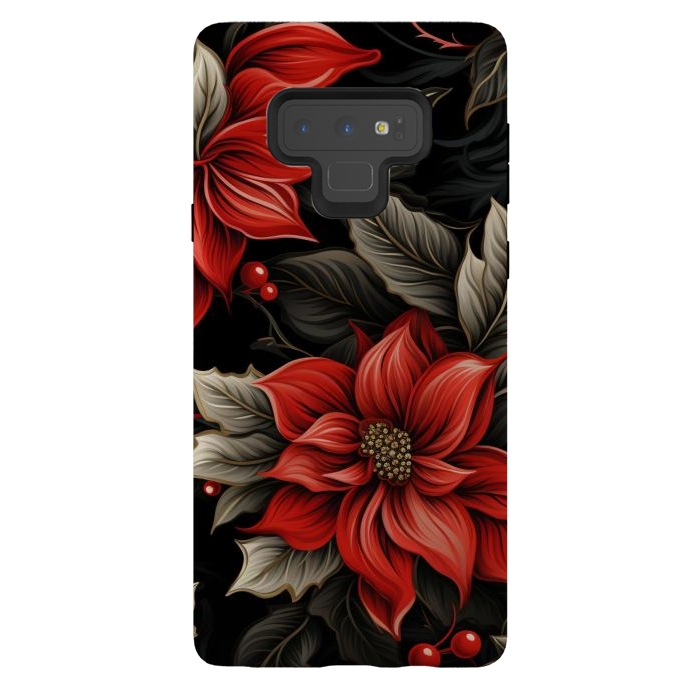 Galaxy Note 9 StrongFit Christmas Poinsettia flowers by haroulita