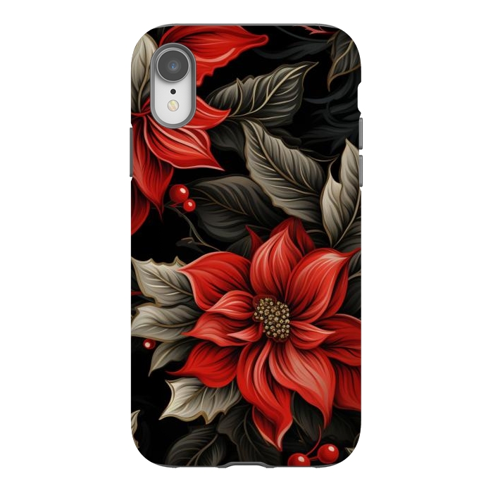 iPhone Xr StrongFit Christmas Poinsettia flowers by haroulita