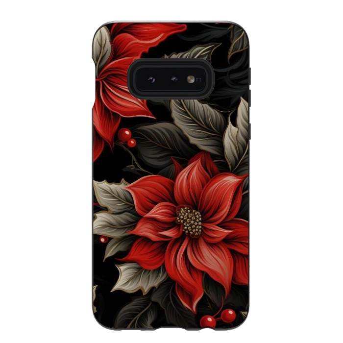 Galaxy S10e StrongFit Christmas Poinsettia flowers by haroulita
