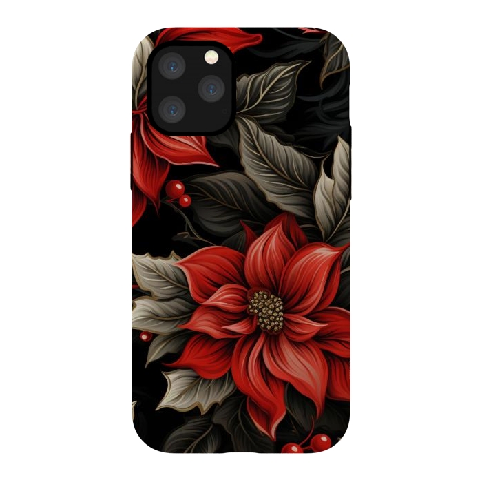 iPhone 11 Pro StrongFit Christmas Poinsettia flowers by haroulita