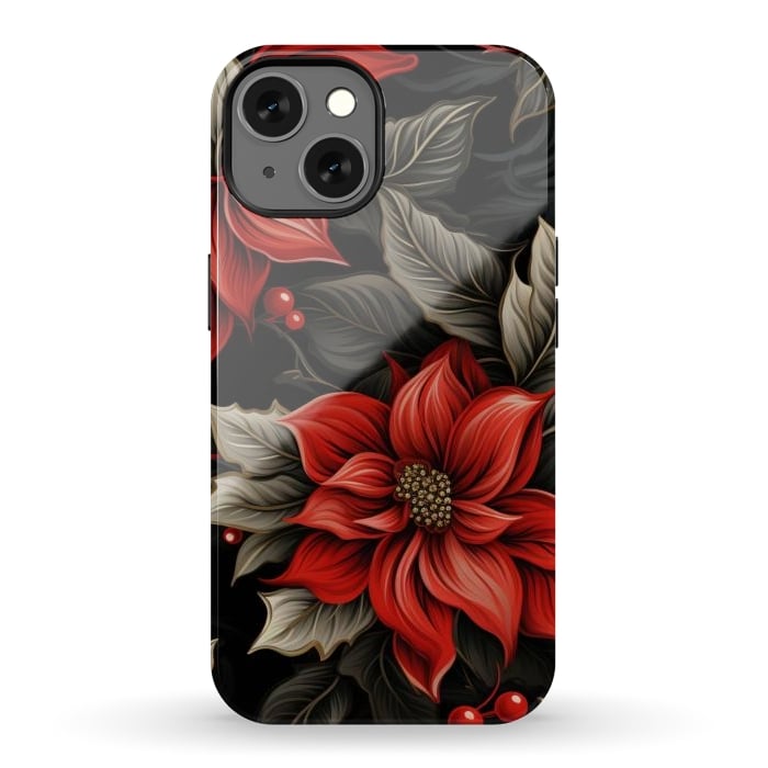iPhone 13 StrongFit Christmas Poinsettia flowers by haroulita