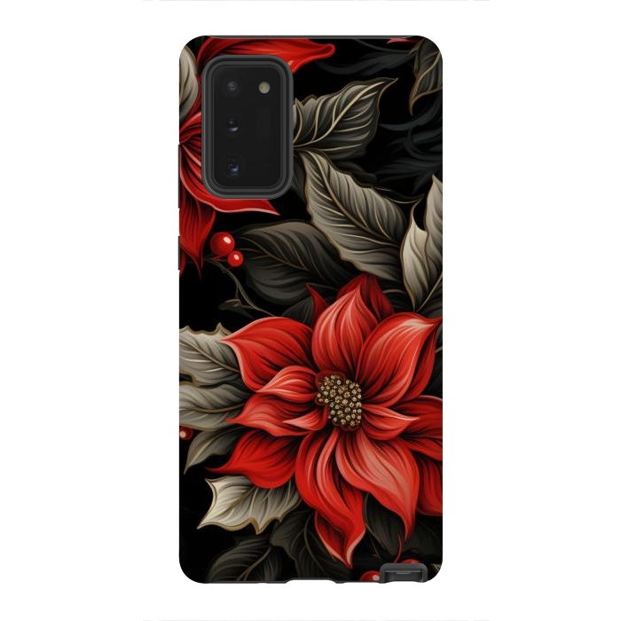 Galaxy Note 20 StrongFit Christmas Poinsettia flowers by haroulita