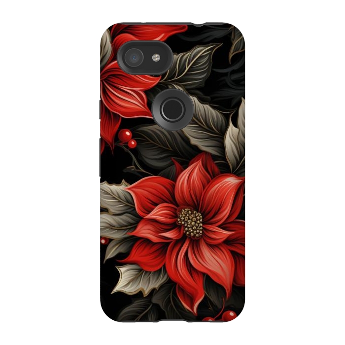 Pixel 3A StrongFit Christmas Poinsettia flowers by haroulita