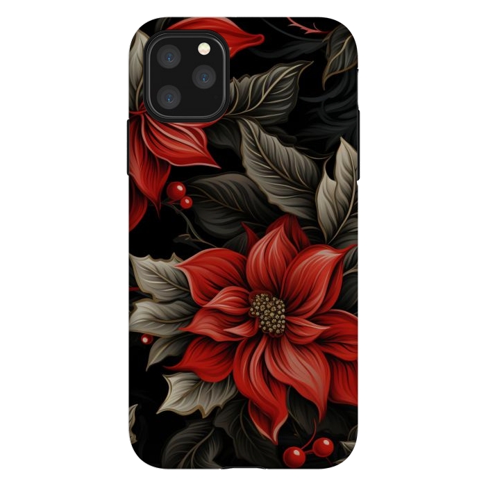 iPhone 11 Pro Max StrongFit Christmas Poinsettia flowers by haroulita