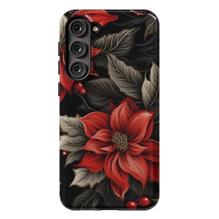 Galaxy S23 Plus StrongFit Christmas Poinsettia flowers by haroulita