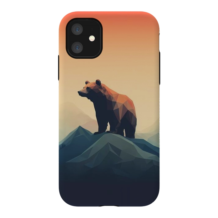 iPhone 11 StrongFit Bear in the mountains by haroulita