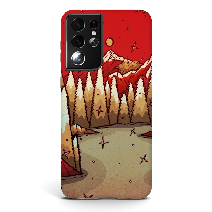 Galaxy S21 ultra StrongFit The red Xmas lands by Steve Wade (Swade)