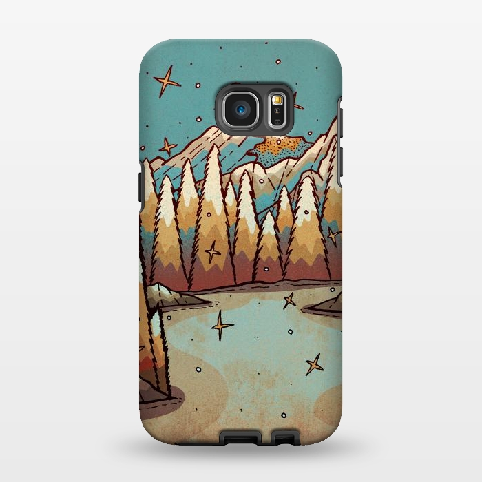 Galaxy S7 EDGE StrongFit Winter of gold and blue by Steve Wade (Swade)