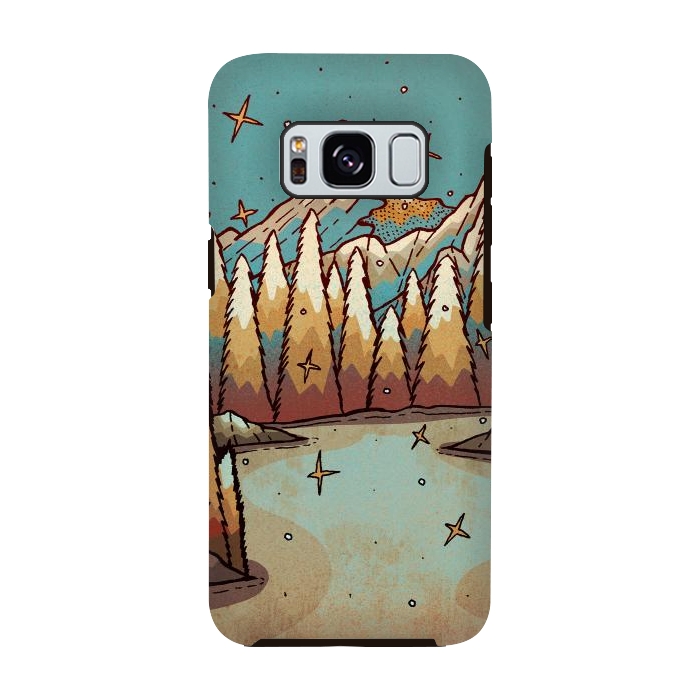 Galaxy S8 StrongFit Winter of gold and blue by Steve Wade (Swade)