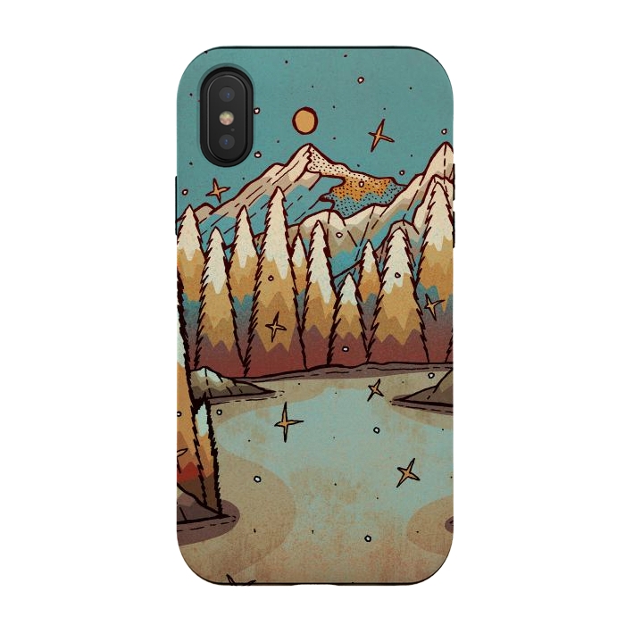 iPhone Xs / X StrongFit Winter of gold and blue by Steve Wade (Swade)