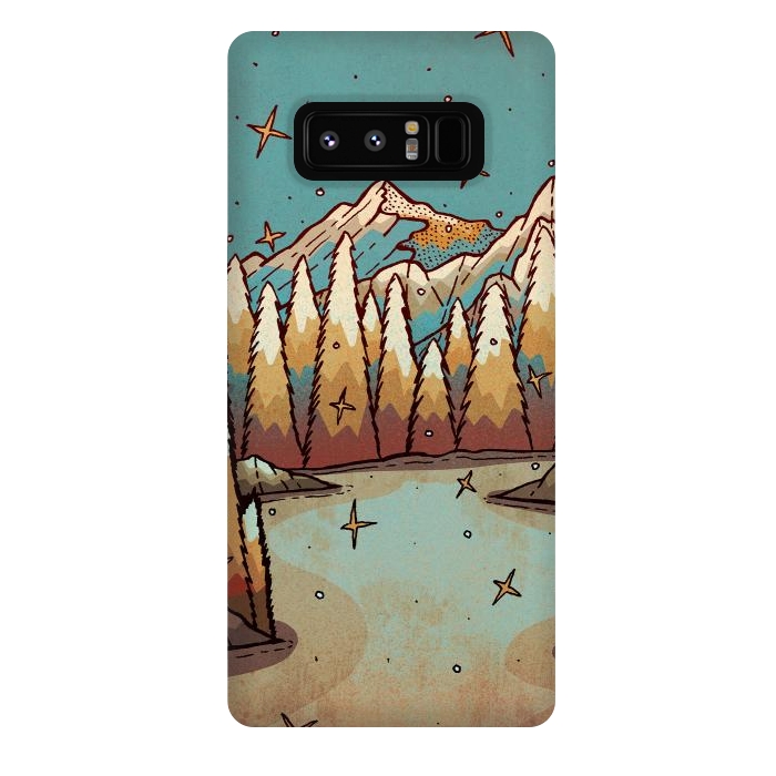 Galaxy Note 8 StrongFit Winter of gold and blue by Steve Wade (Swade)