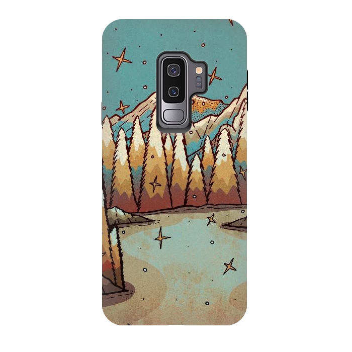 Galaxy S9 plus StrongFit Winter of gold and blue by Steve Wade (Swade)