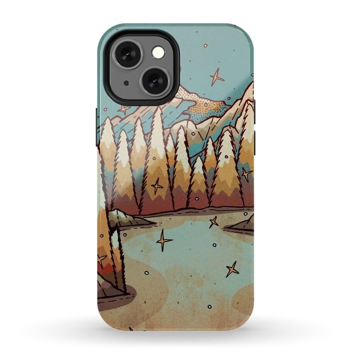 iPhone 12 mini StrongFit Winter of gold and blue by Steve Wade (Swade)
