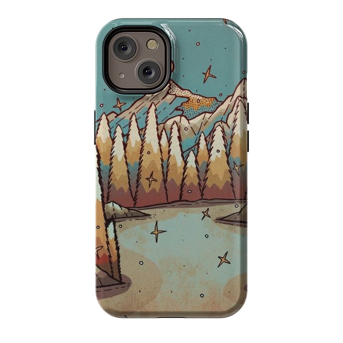 iPhone 14 StrongFit Winter of gold and blue by Steve Wade (Swade)