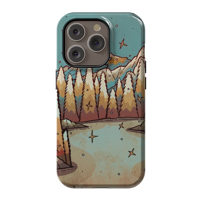iPhone 14 Pro StrongFit Winter of gold and blue by Steve Wade (Swade)