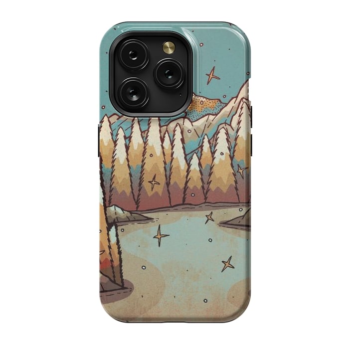 iPhone 15 Pro StrongFit Winter of gold and blue by Steve Wade (Swade)