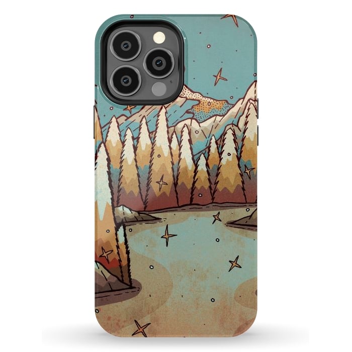 iPhone 13 Pro Max StrongFit Winter of gold and blue by Steve Wade (Swade)