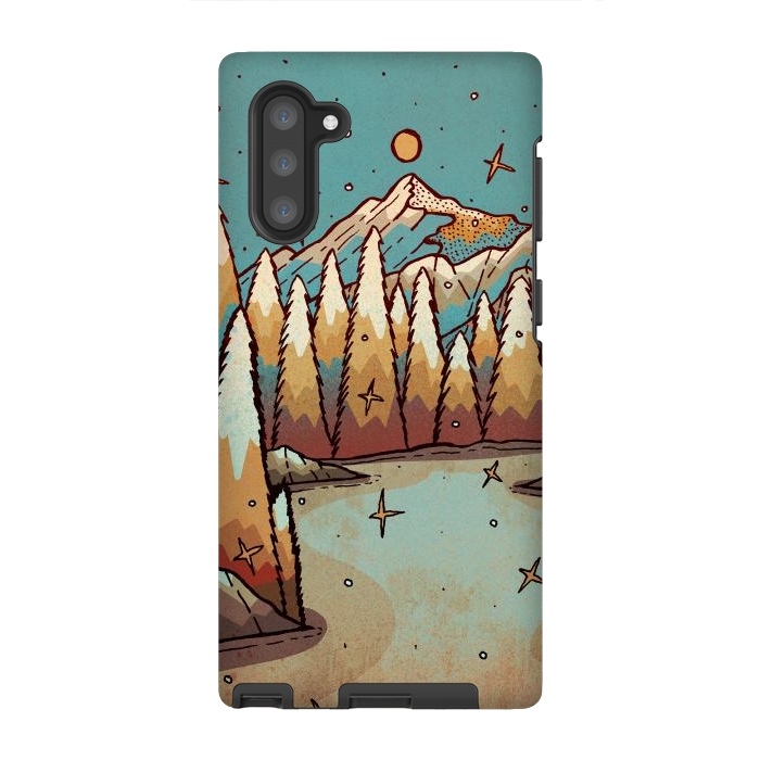 Galaxy Note 10 StrongFit Winter of gold and blue by Steve Wade (Swade)