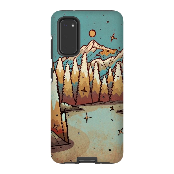 Galaxy S20 StrongFit Winter of gold and blue by Steve Wade (Swade)