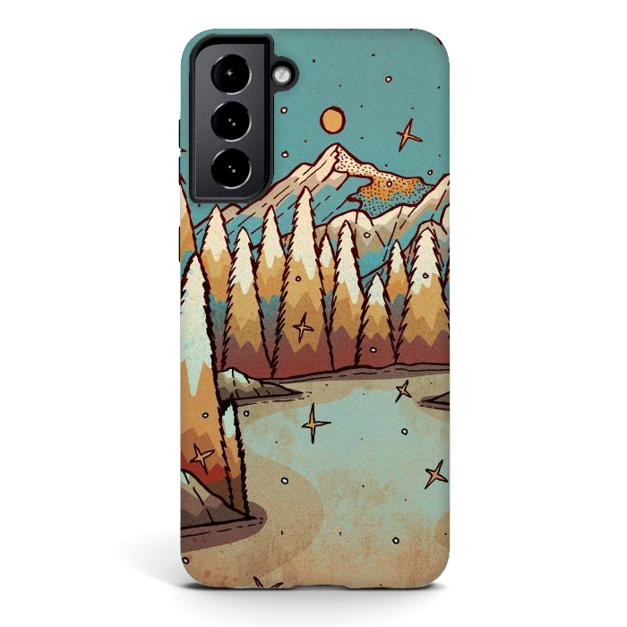 Galaxy S21 plus StrongFit Winter of gold and blue by Steve Wade (Swade)