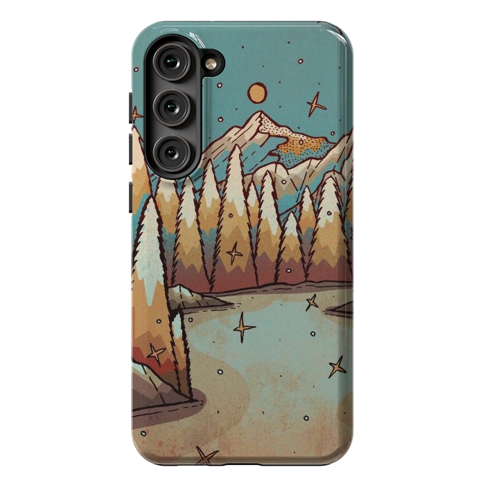 Galaxy S23 Plus StrongFit Winter of gold and blue by Steve Wade (Swade)