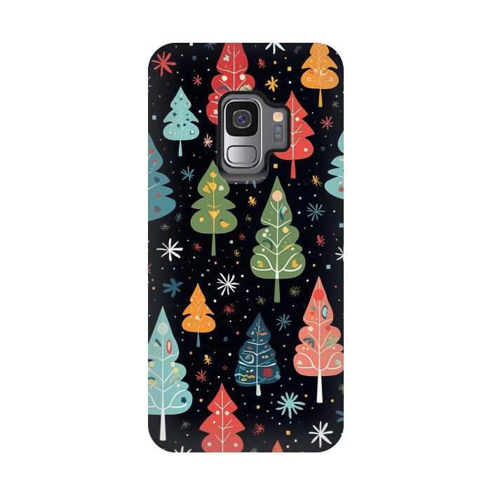 Galaxy S9 StrongFit Whimsical Christmas Pattern by Texnotropio