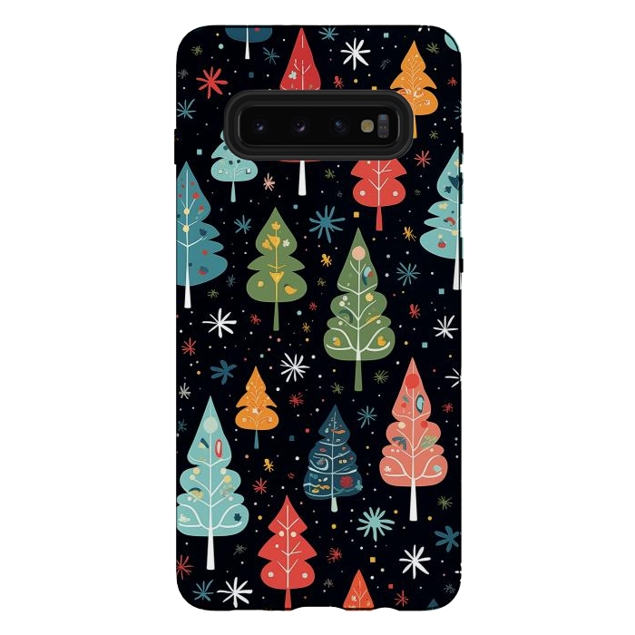 Galaxy S10 plus StrongFit Whimsical Christmas Pattern by Texnotropio