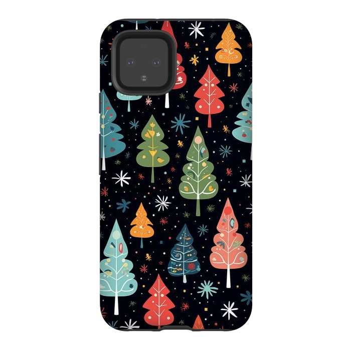 Pixel 4 StrongFit Whimsical Christmas Pattern by Texnotropio