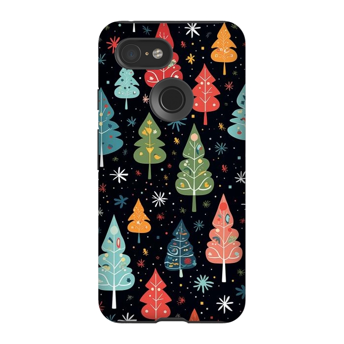 Pixel 3 StrongFit Whimsical Christmas Pattern by Texnotropio