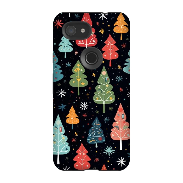 Pixel 3A StrongFit Whimsical Christmas Pattern by Texnotropio