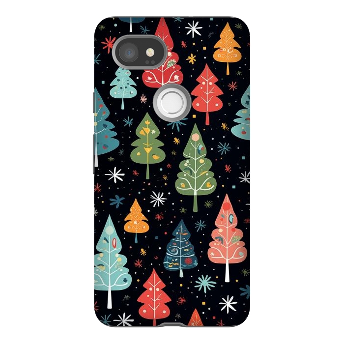 Pixel 2XL StrongFit Whimsical Christmas Pattern by Texnotropio