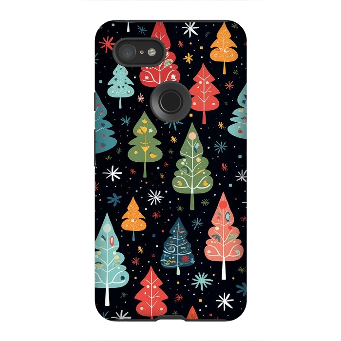 Pixel 3XL StrongFit Whimsical Christmas Pattern by Texnotropio