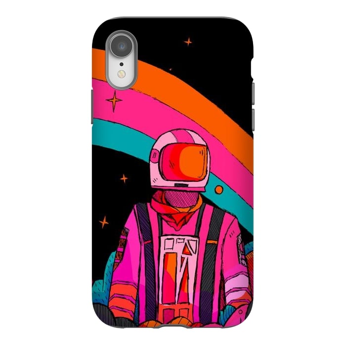 iPhone Xr StrongFit Rainbow Astronaut by Steve Wade (Swade)